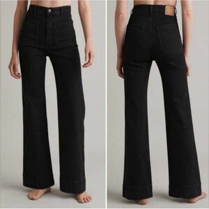 Jeanerica Jeans & Co St Monica Womens Hi-Rise Denim Flare Jeans Black 24/30